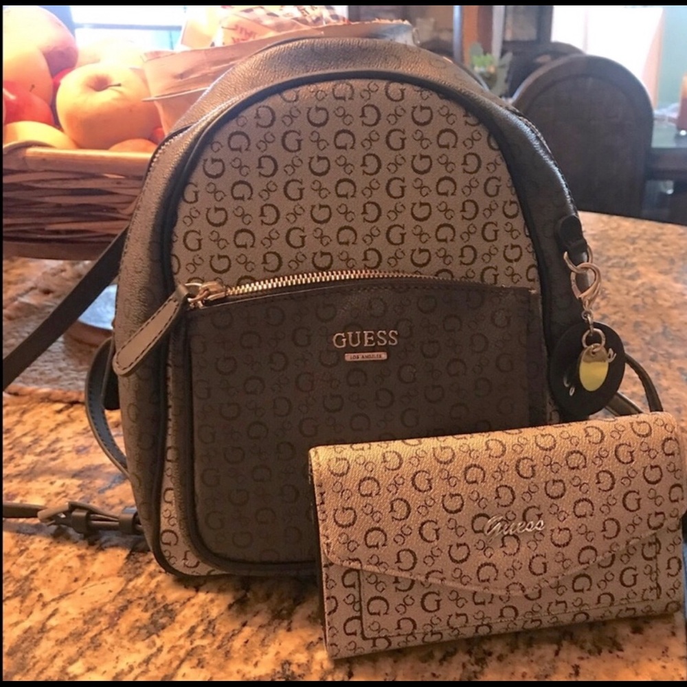 Guess mini backpack with matching wallet